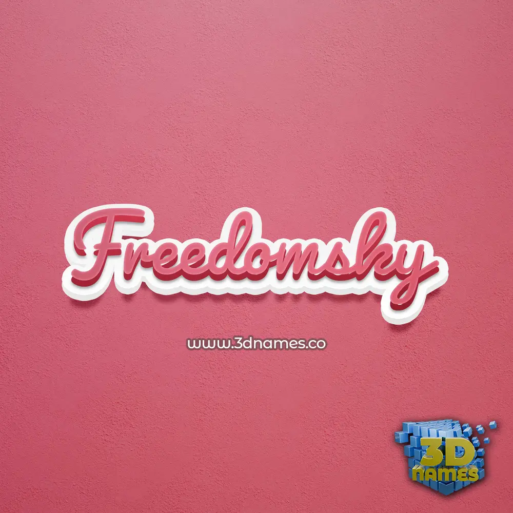 freedomsky in Red Scribble style - 3D name wallpaper