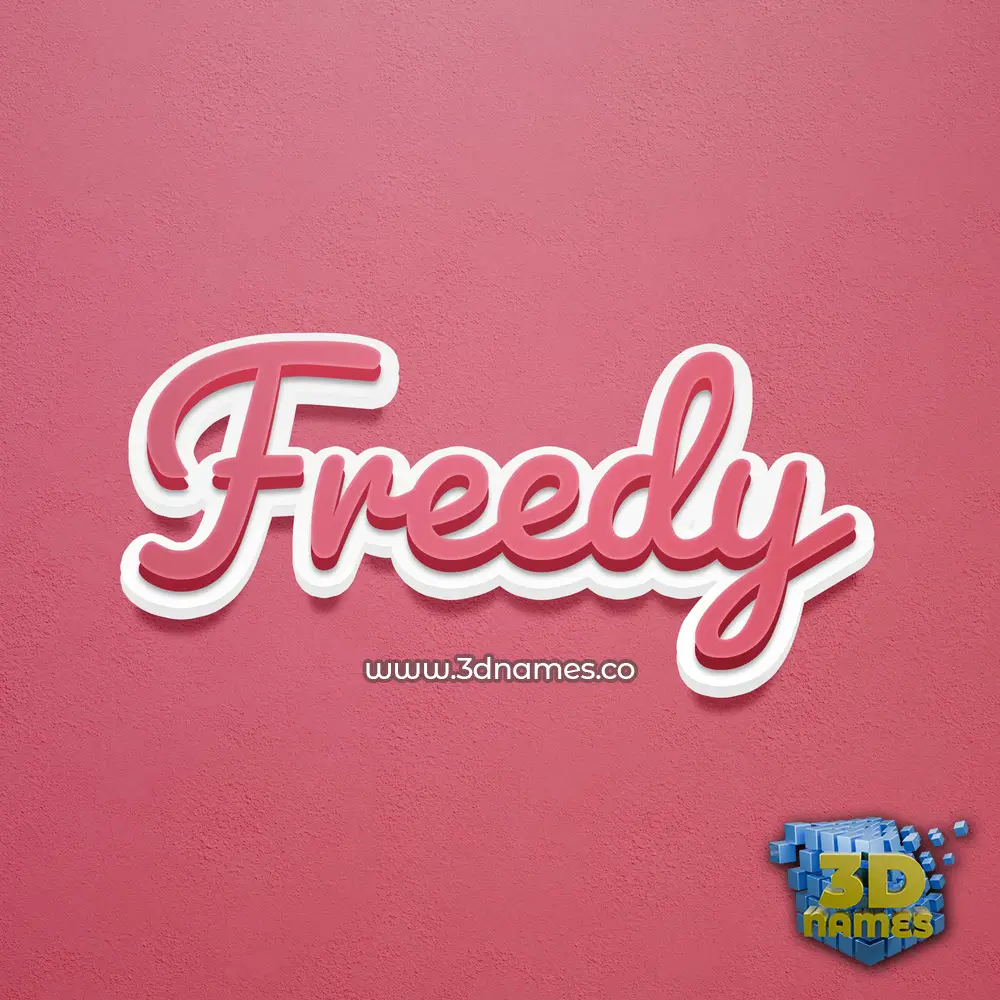 freedy in Red Scribble style - 3D name wallpaper