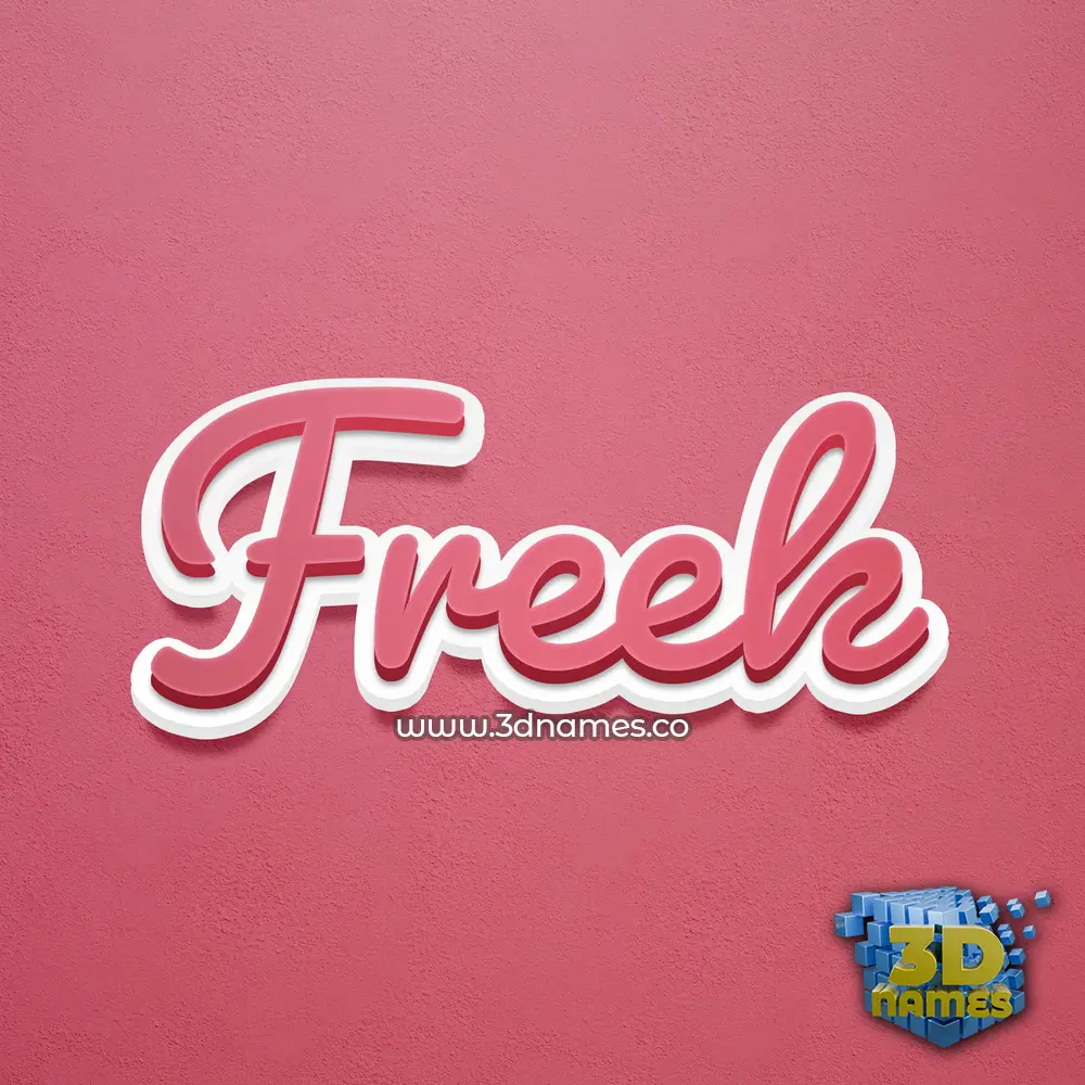 freek in Red Scribble style - 3D name wallpaper