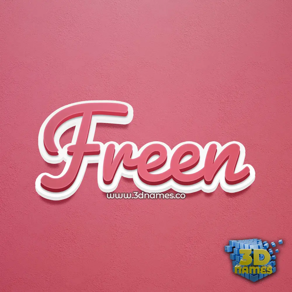 freen in Red Scribble style - 3D name wallpaper