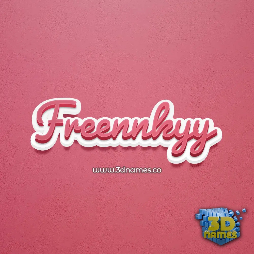 freennkyy in Red Scribble style - 3D name wallpaper