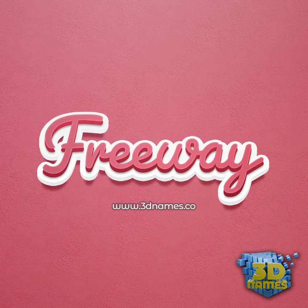 freeway in Red Scribble style - 3D name wallpaper