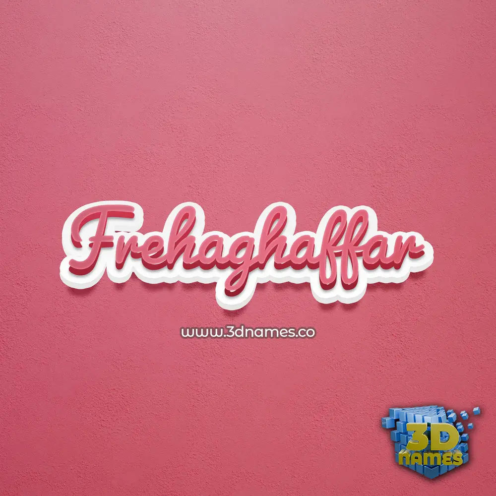 frehaghaffar in Red Scribble style - 3D name wallpaper