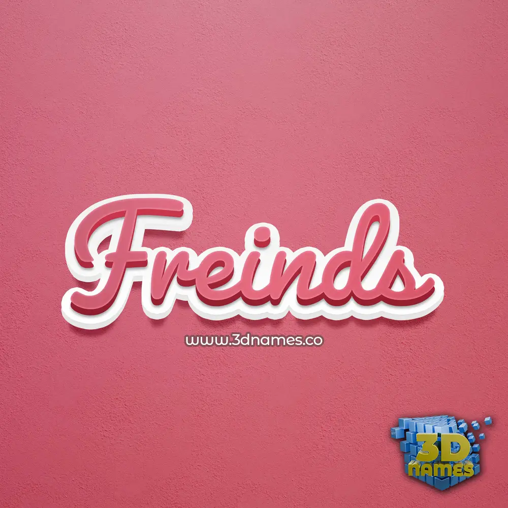 freinds in Red Scribble style - 3D name wallpaper