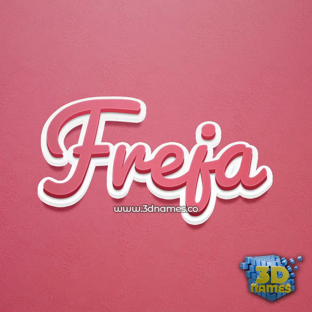 freja in Red Scribble style - 3D name wallpaper