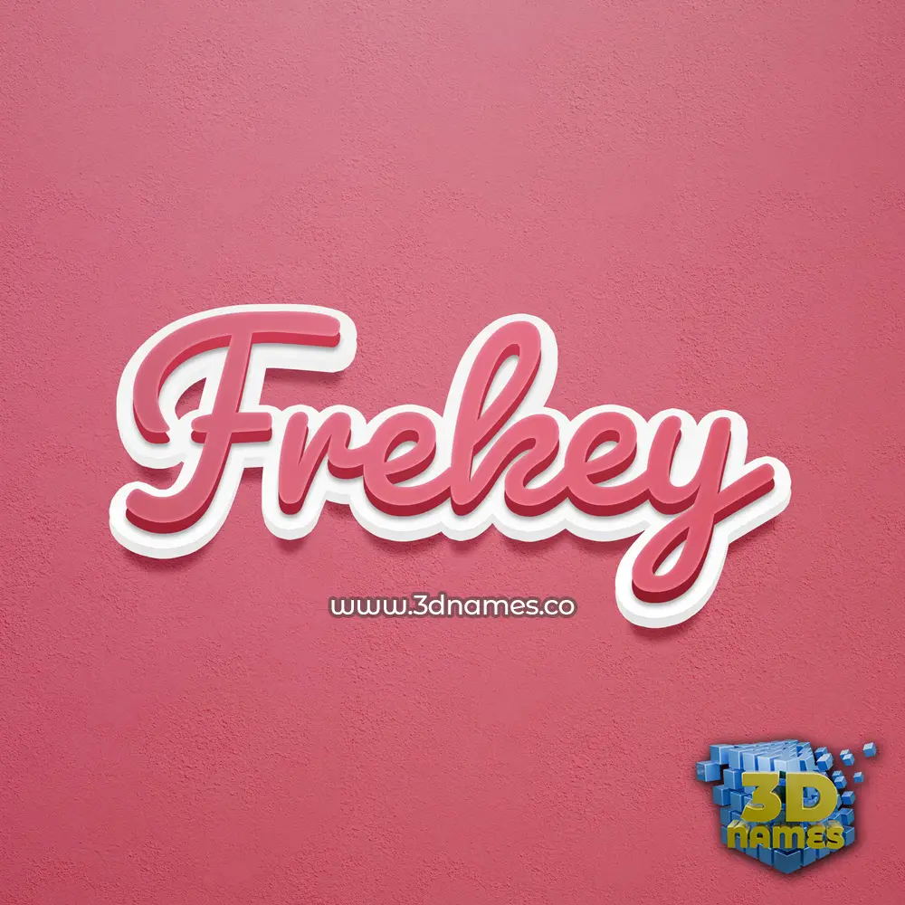 frekey in Red Scribble style - 3D name wallpaper