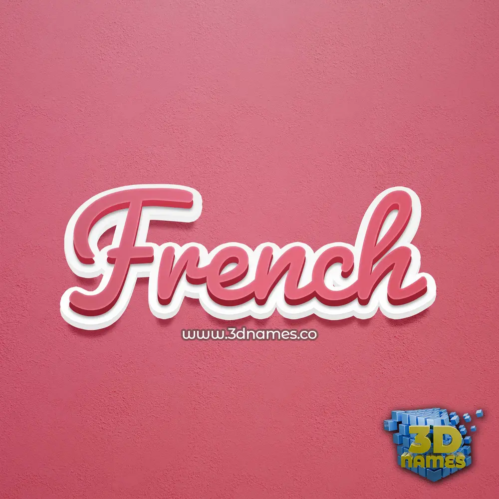 french in Red Scribble style - 3D name wallpaper
