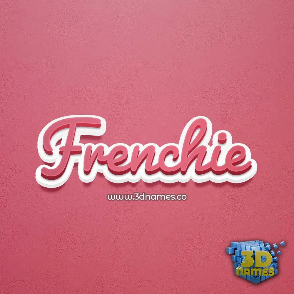 frenchie in Red Scribble style - 3D name wallpaper
