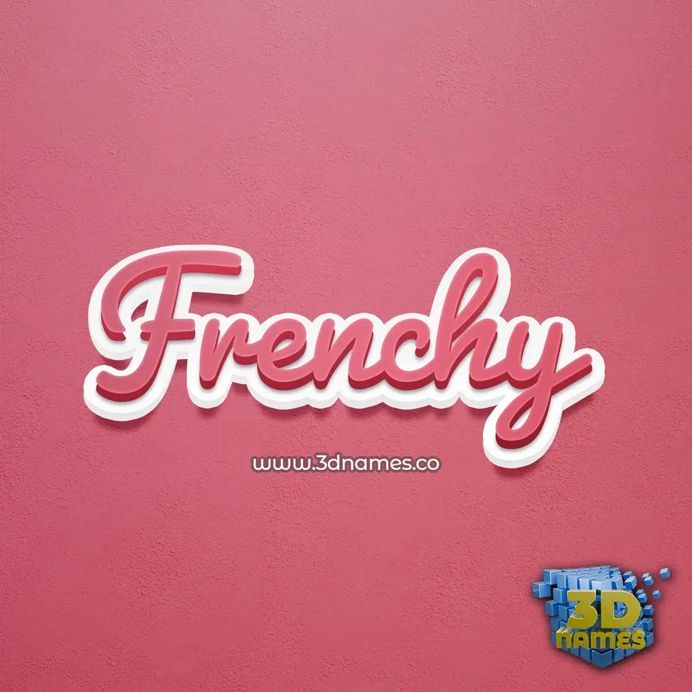 frenchy in Red Scribble style - 3D name wallpaper