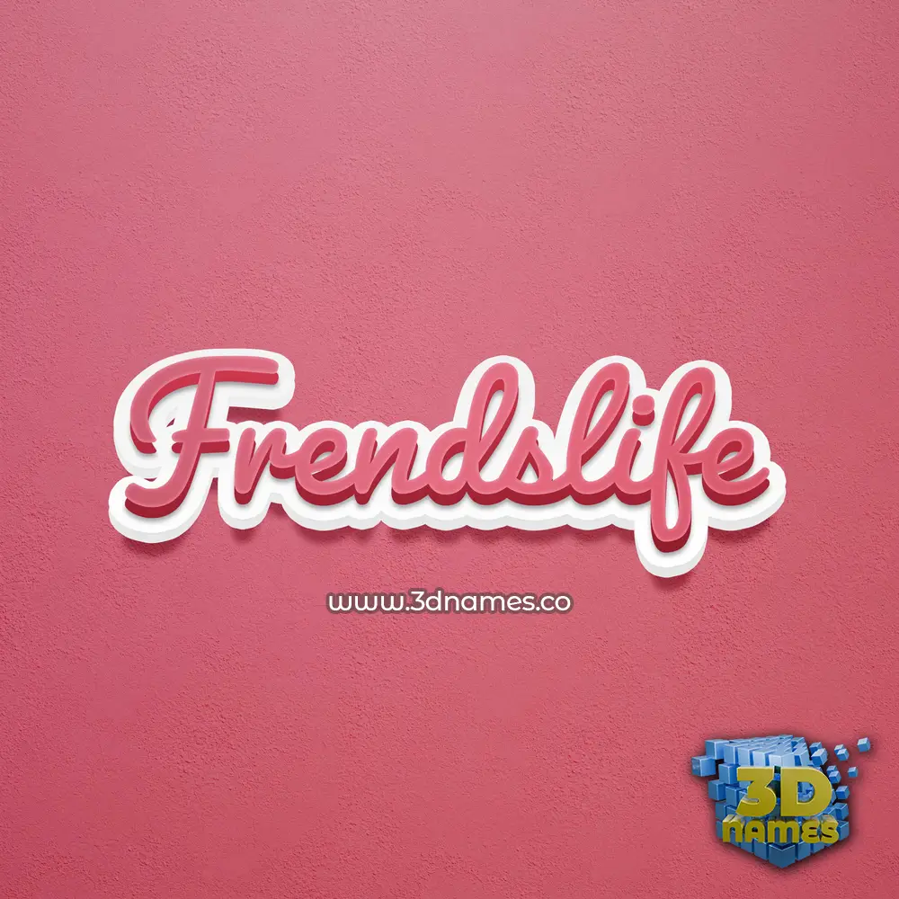 frendslife in Red Scribble style - 3D name wallpaper