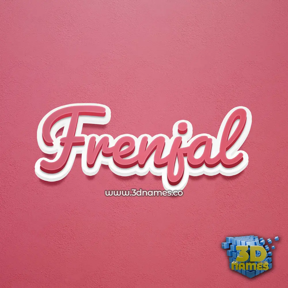 frenjal in Red Scribble style - 3D name wallpaper