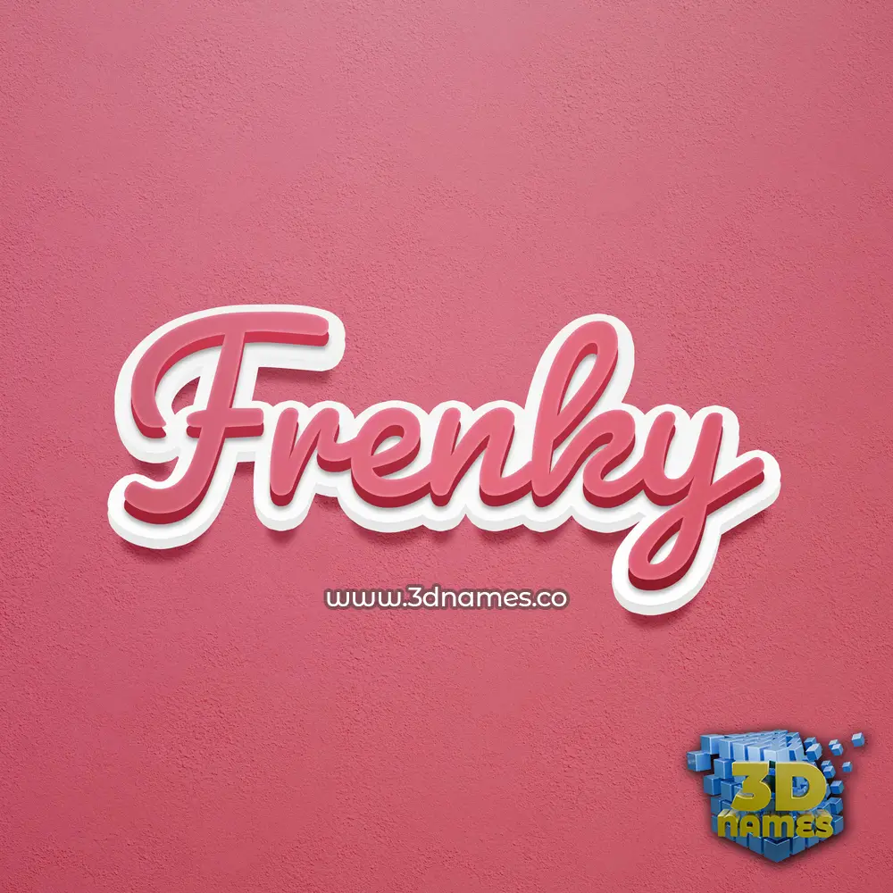 frenky in Red Scribble style - 3D name wallpaper