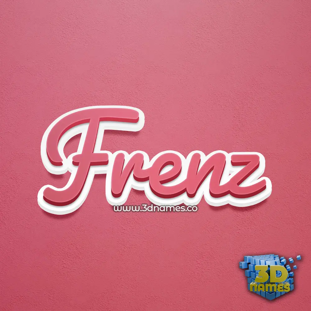 frenz in Red Scribble style - 3D name wallpaper