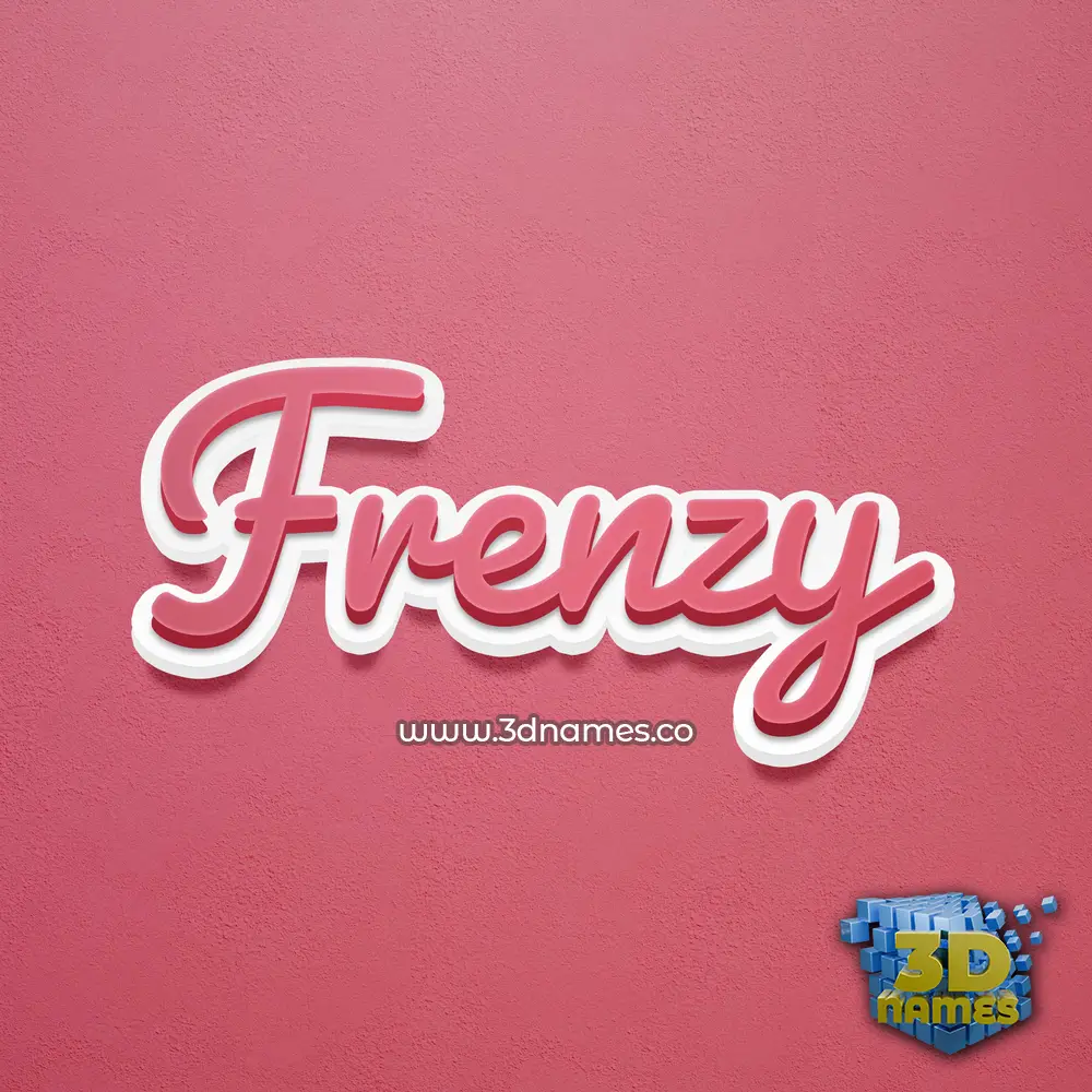 frenzy in Red Scribble style - 3D name wallpaper