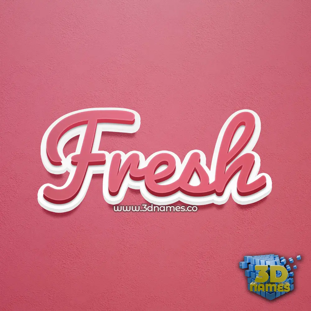 fresh in Red Scribble style - 3D name wallpaper