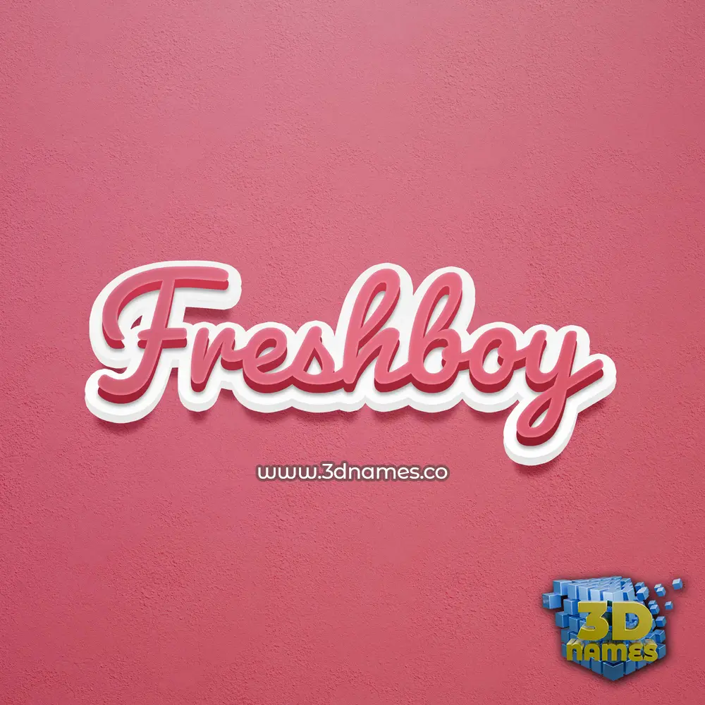 freshboy in Red Scribble style - 3D name wallpaper