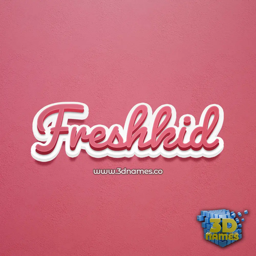 freshkid in Red Scribble style - 3D name wallpaper