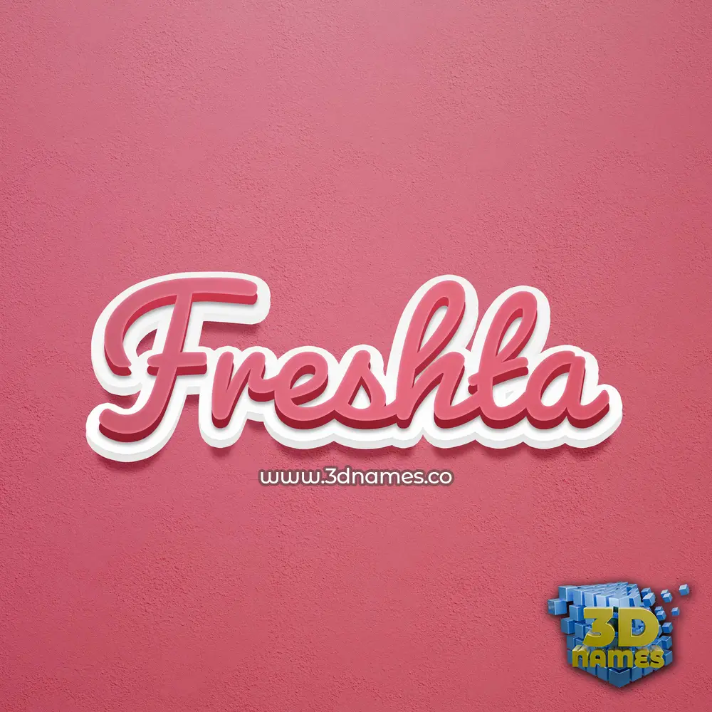 freshta in Red Scribble style - 3D name wallpaper