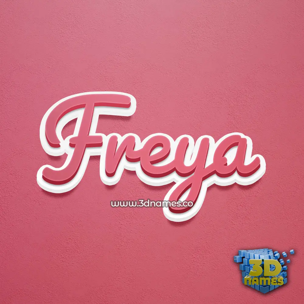 freya in Red Scribble style - 3D name wallpaper