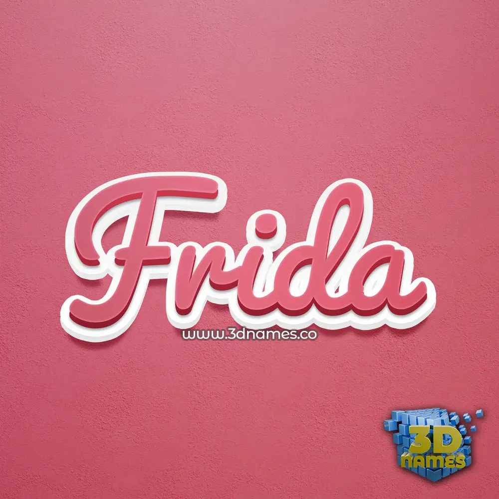 frida in Red Scribble style - 3D name wallpaper