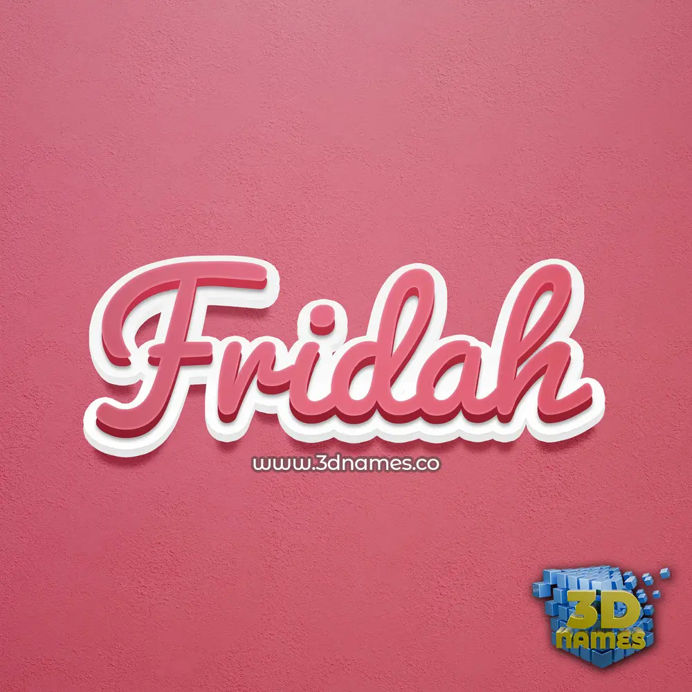 fridah in Red Scribble style - 3D name wallpaper