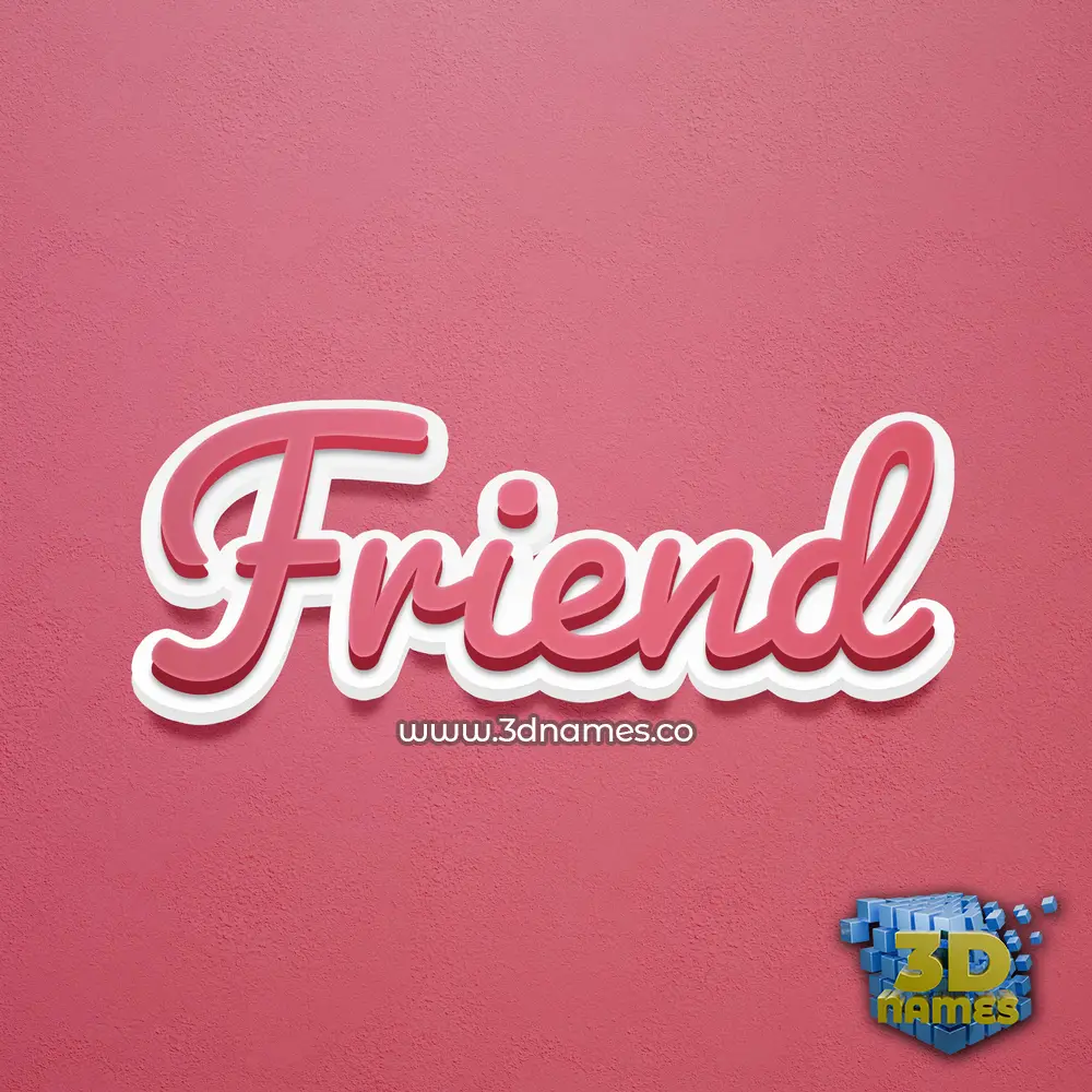 friend in Red Scribble style - 3D name wallpaper