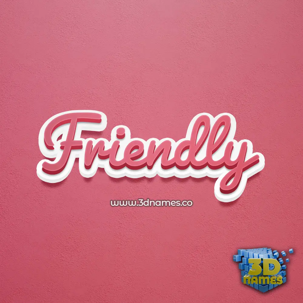 friendly in Red Scribble style - 3D name wallpaper