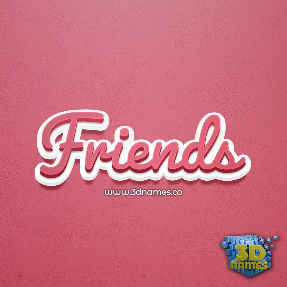 friends in Red Scribble style - 3D name wallpaper