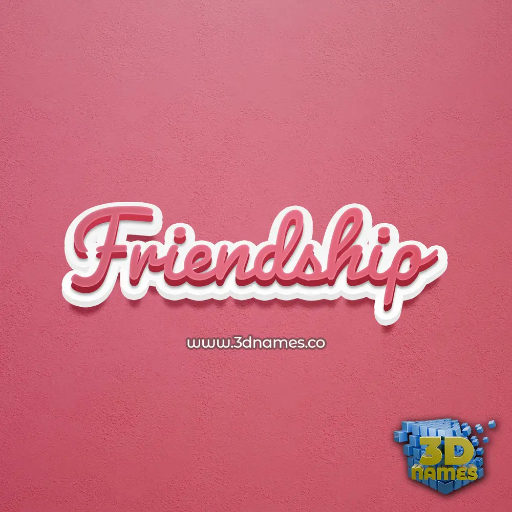 friendship in Red Scribble style - 3D name wallpaper