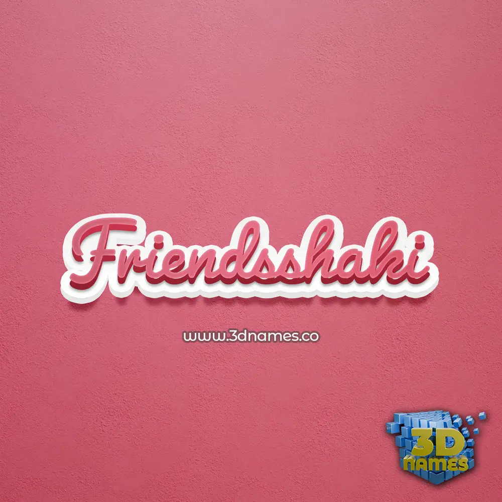 friendsshaki in Red Scribble style - 3D name wallpaper