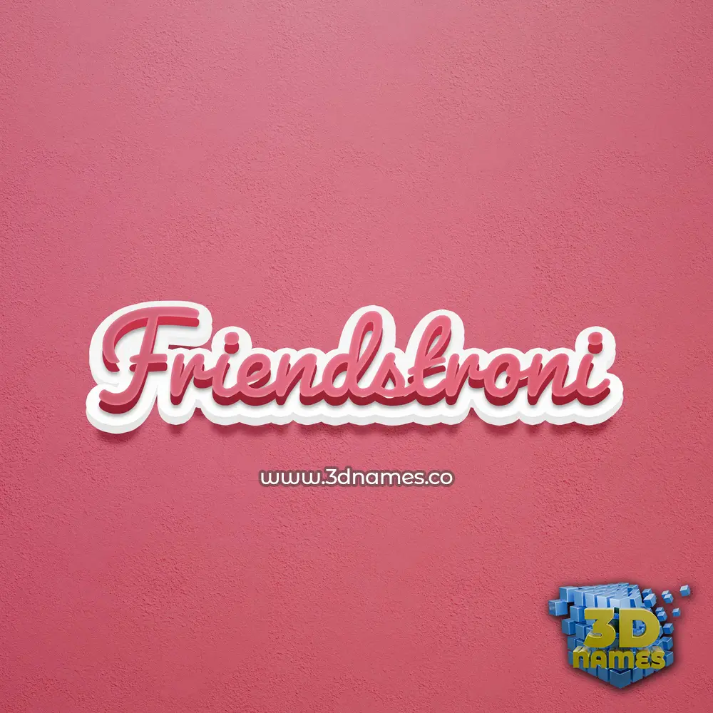 friendstroni in Red Scribble style - 3D name wallpaper