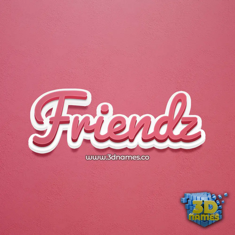 friendz in Red Scribble style - 3D name wallpaper