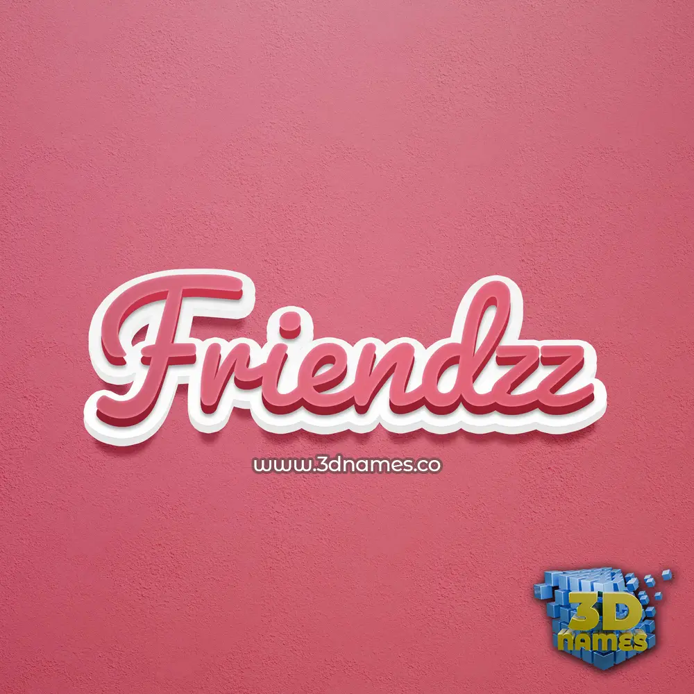 friendzz in Red Scribble style - 3D name wallpaper