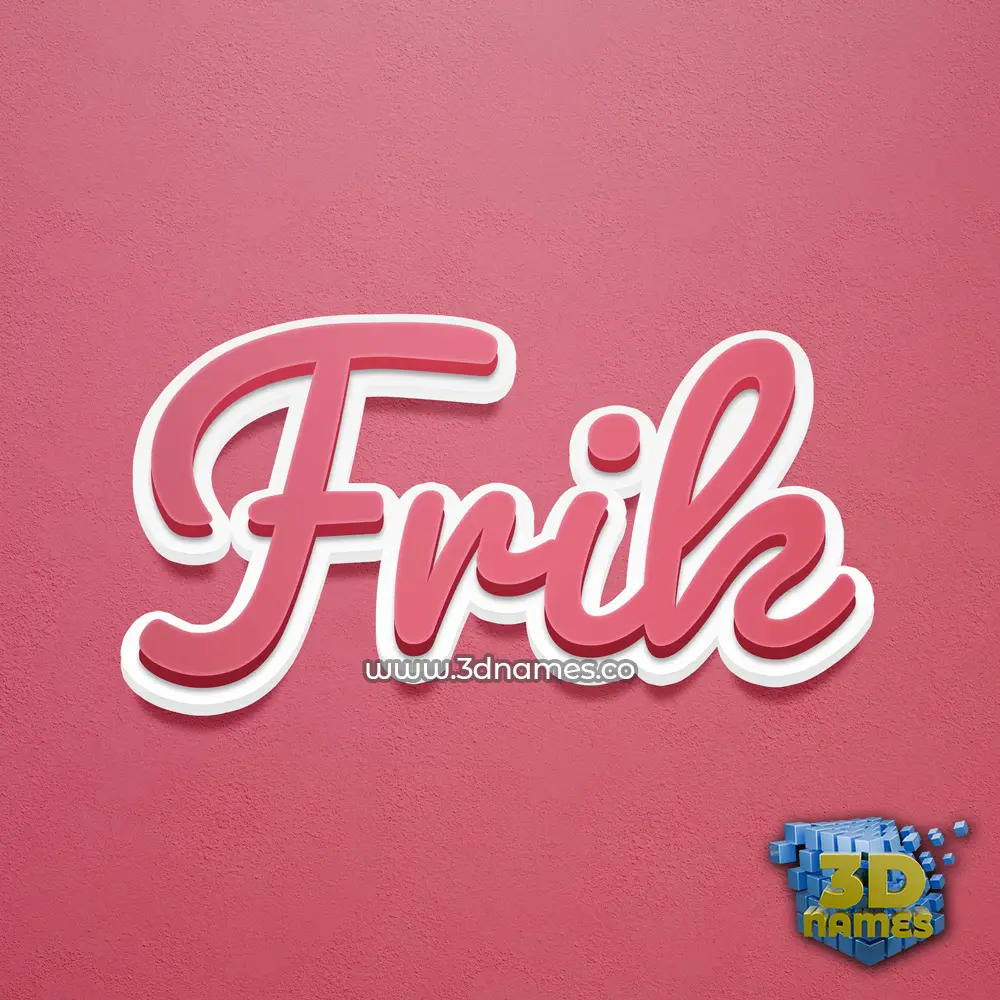 frik in Red Scribble style - 3D name wallpaper