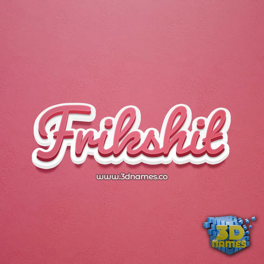 frikshit in Red Scribble style - 3D name wallpaper