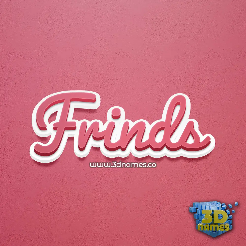 frinds in Red Scribble style - 3D name wallpaper