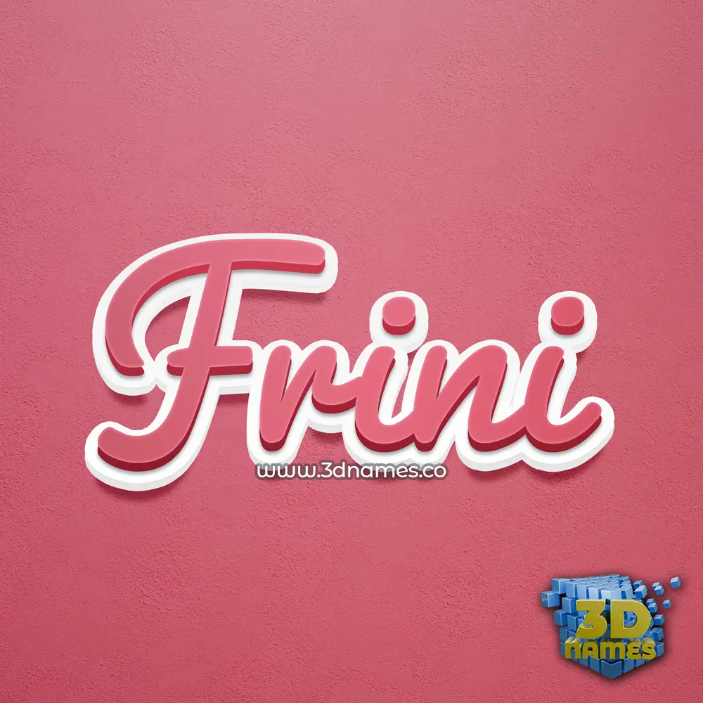 frini in Red Scribble style - 3D name wallpaper