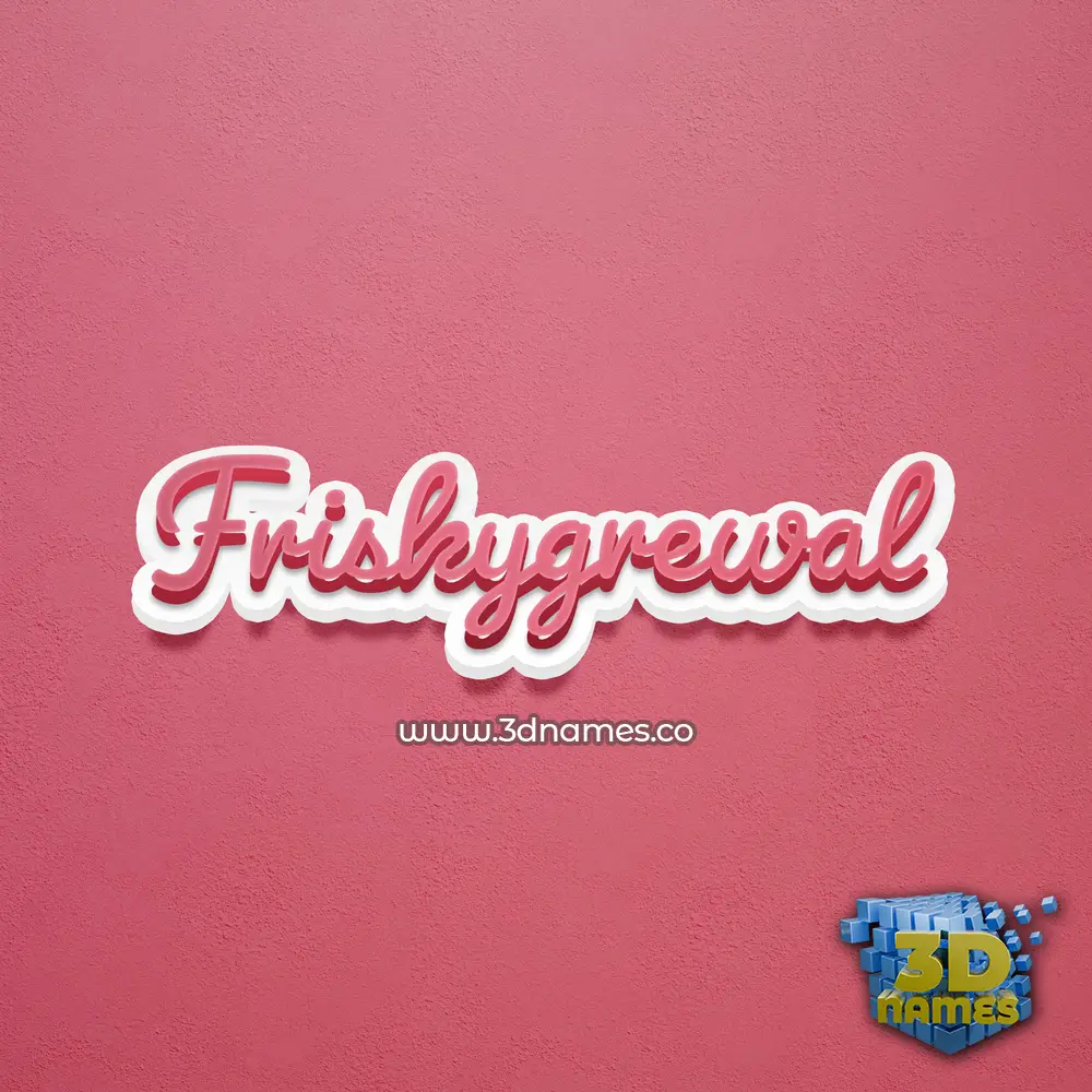 friskygrewal in Red Scribble style - 3D name wallpaper