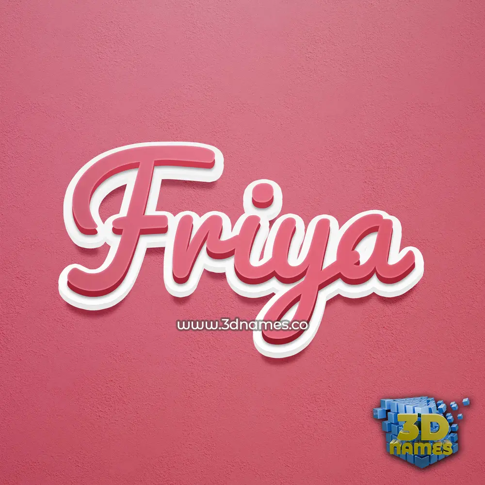 friya in Red Scribble style - 3D name wallpaper
