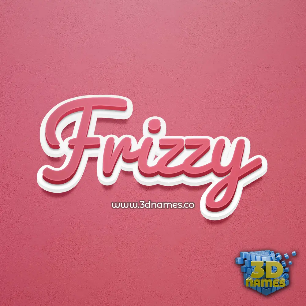 frizzy in Red Scribble style - 3D name wallpaper