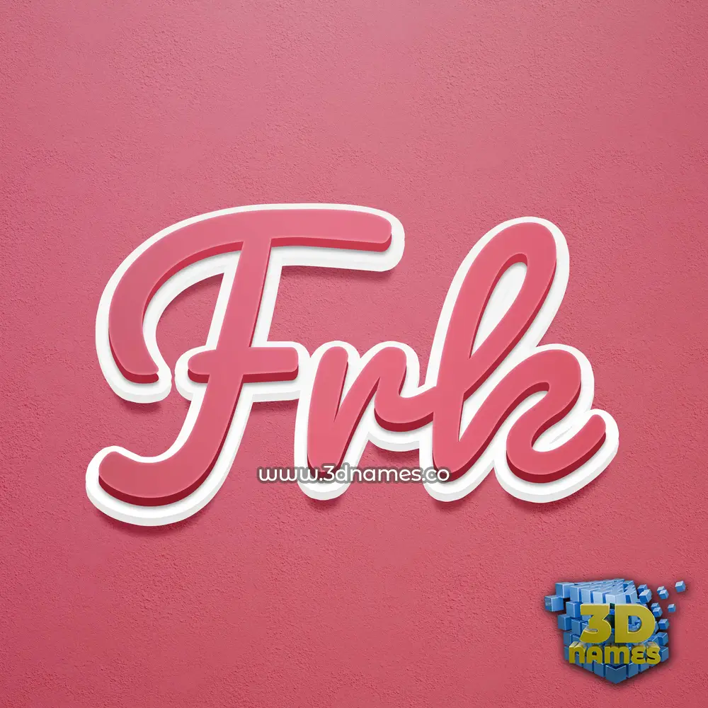 frk in Red Scribble style - 3D name wallpaper