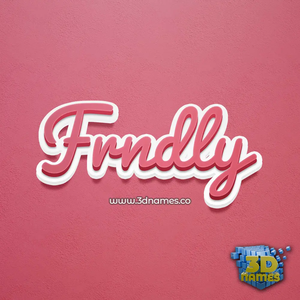 frndly in Red Scribble style - 3D name wallpaper