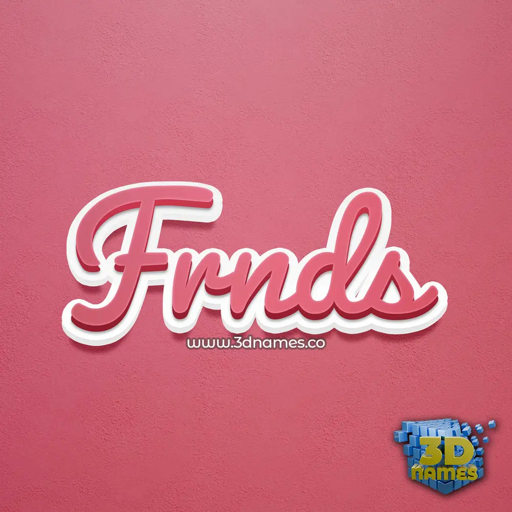 frnds in Red Scribble style - 3D name wallpaper