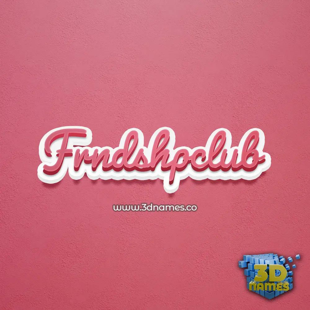 frndshpclub in Red Scribble style - 3D name wallpaper