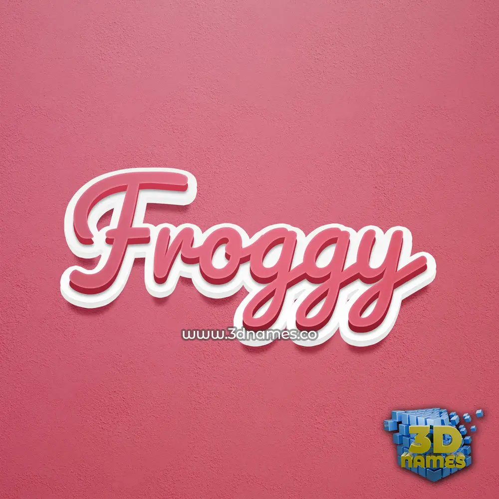 froggy in Red Scribble style - 3D name wallpaper
