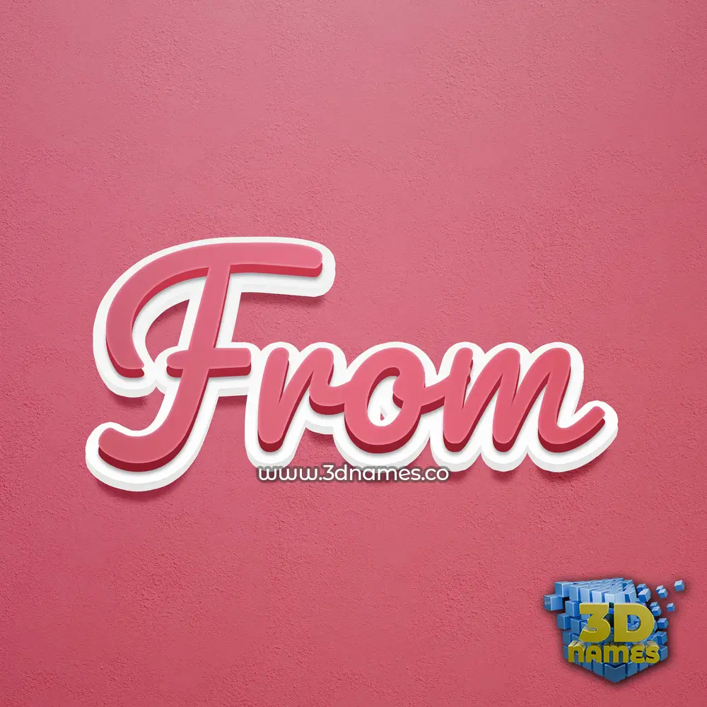 from in Red Scribble style - 3D name wallpaper