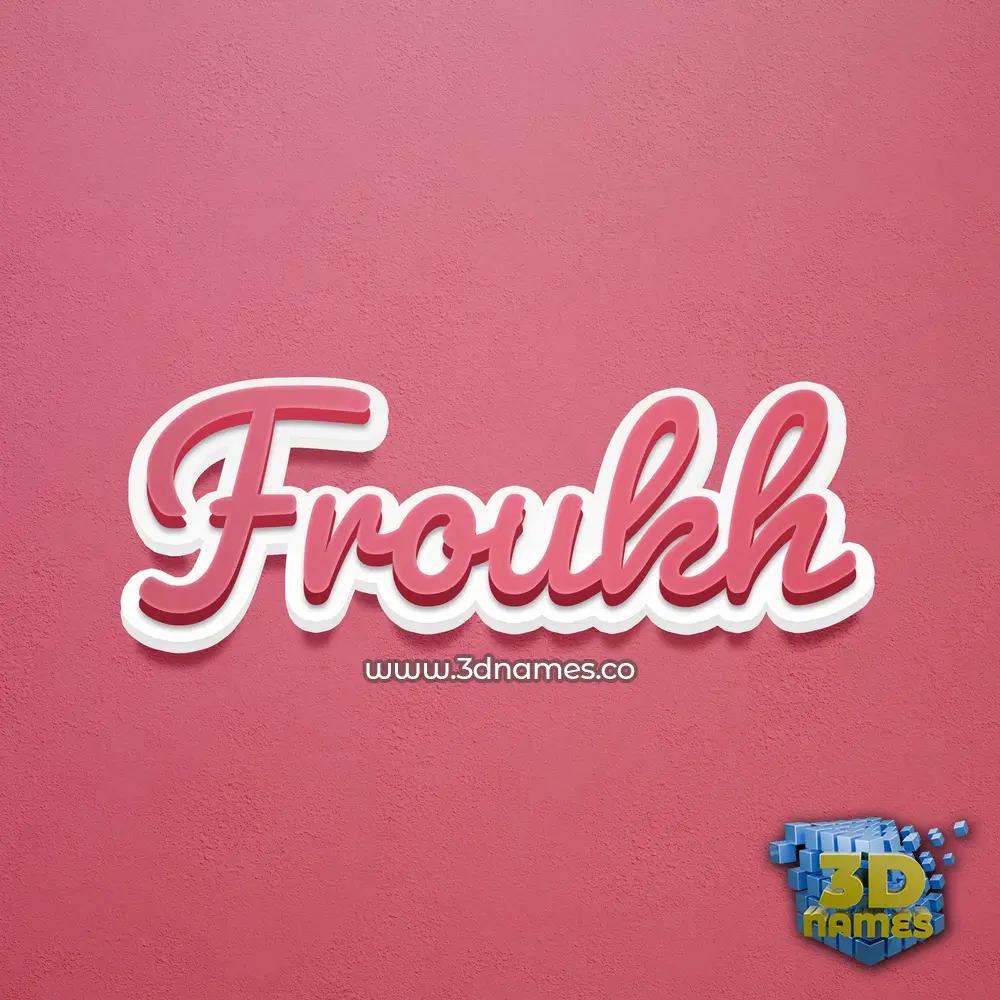 froukh in Red Scribble style - 3D name wallpaper