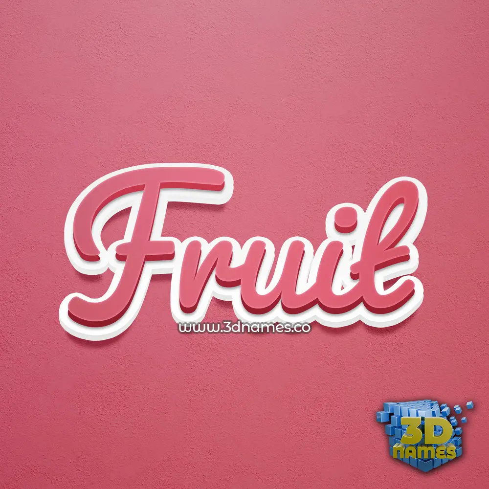 fruit in Red Scribble style - 3D name wallpaper