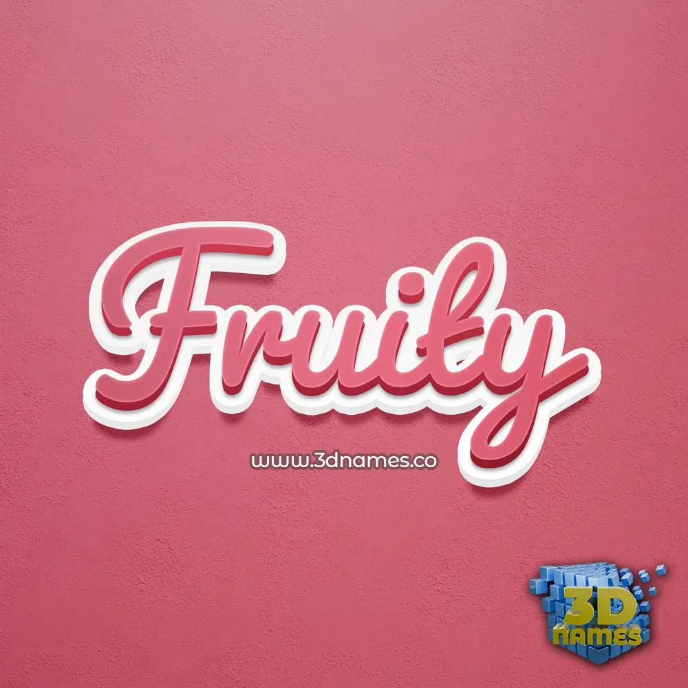 fruity in Red Scribble style - 3D name wallpaper
