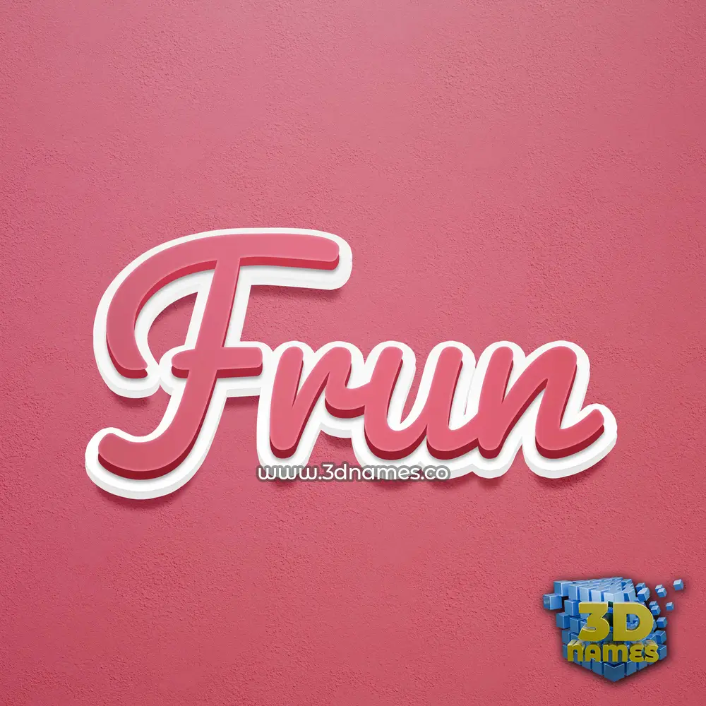 frun in Red Scribble style - 3D name wallpaper